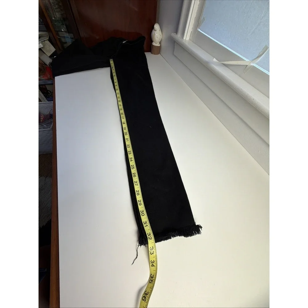 REFORMATION‎ Sz 25 Riley Jeans Black Raw Hem High Rise Skinny